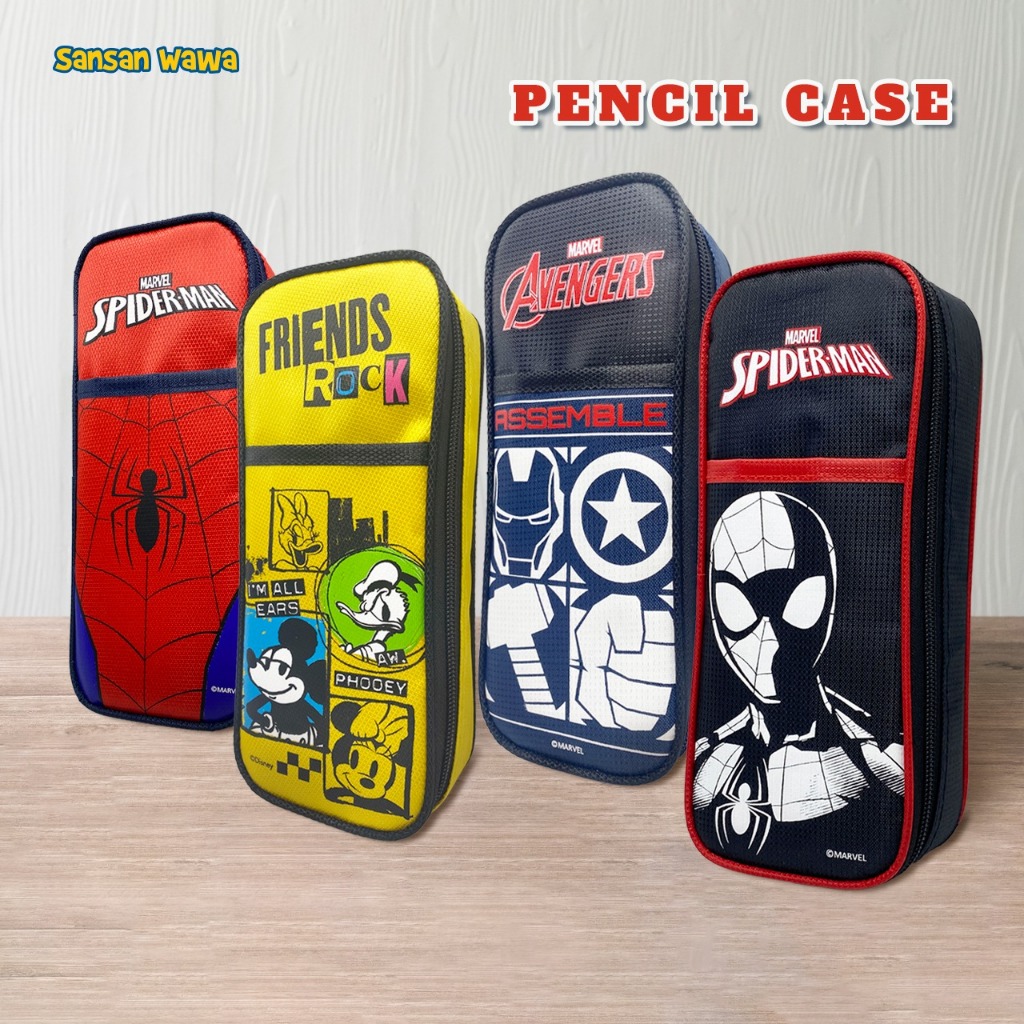 

DISNEY MARVEL PENCIL CASE. TEMPAT PENSIL MULTIFUNGSI KARAKTER SPIDERMAN, MICKEY MOUSE