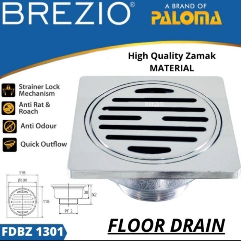 FLOOR DRAIN BREZIO FDBZ 1301 SARINGAN PEMBUANGAN AIR WC KAMAR MANDI