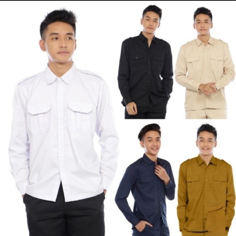 DNL 050 Seragam Kemeja PDL Lengan Panjang , Kemeja PDL Hitam , Kemeja PDL Maron , Kemeja PDL Putih ,