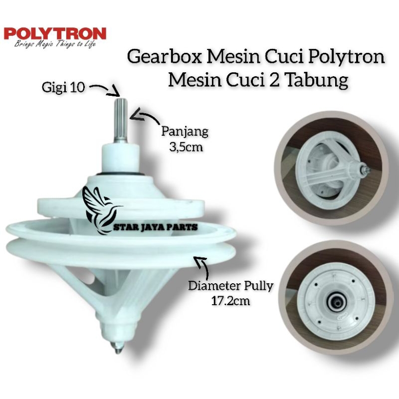 GEARBOX / GIRBOX MESIN CUCI POLYTRON PWM 8567 MESIN CUCI 2 TABUNG GIRBOX PWM8567