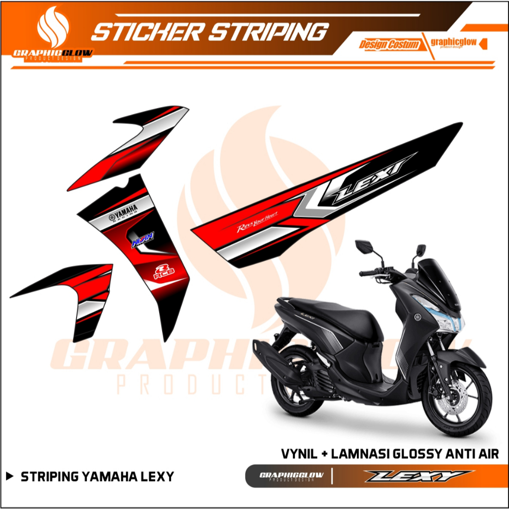 STIKER STRIPING  MOTOR YAMAHA LEXI ANTI LUNTUR KEREN STRIPING LEXI 125 STRIPING YAMAHA LEXI 125 III