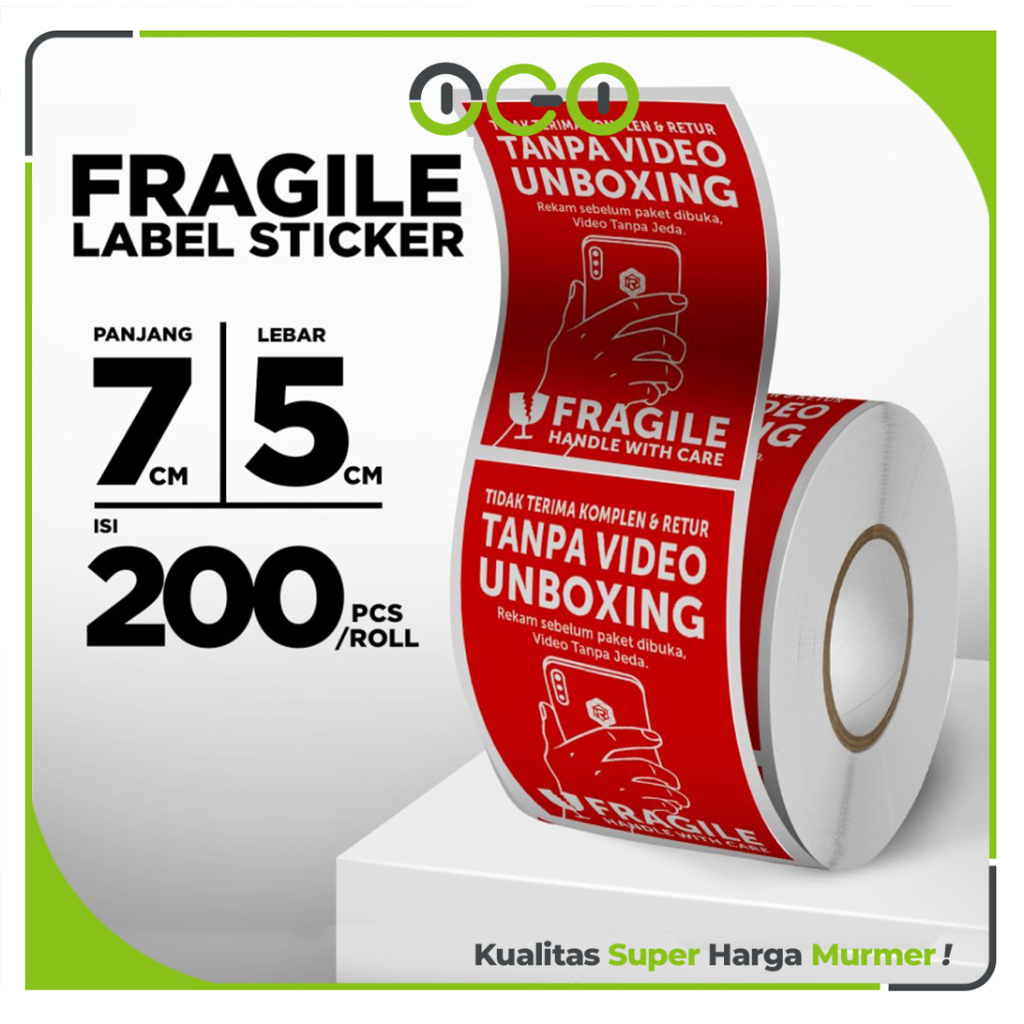 

Stiker Sticker Fragile - Video Unboxing 200pcs Per Roll Rusfet - Harga Satuan