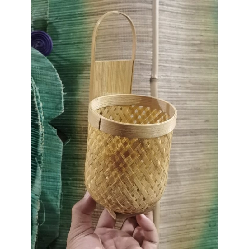 KERAJINAN BAMBU TEMPAT TISU SENDOK BOTOL