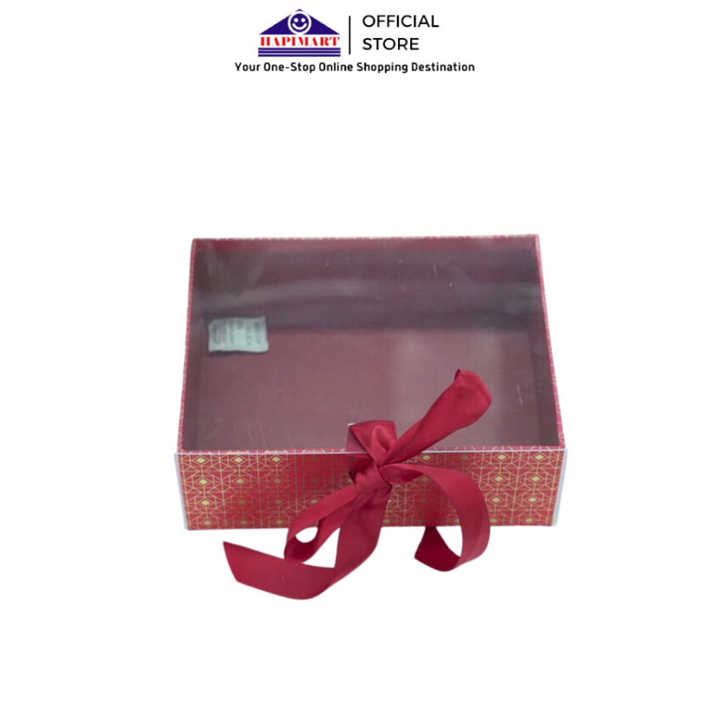 

Red Gift Box Minimalis Tutup Transparant/Kotak Kado Cantik/Hardbox Kemasan Hadiah/Bloom Box Kotak Hampers Gift