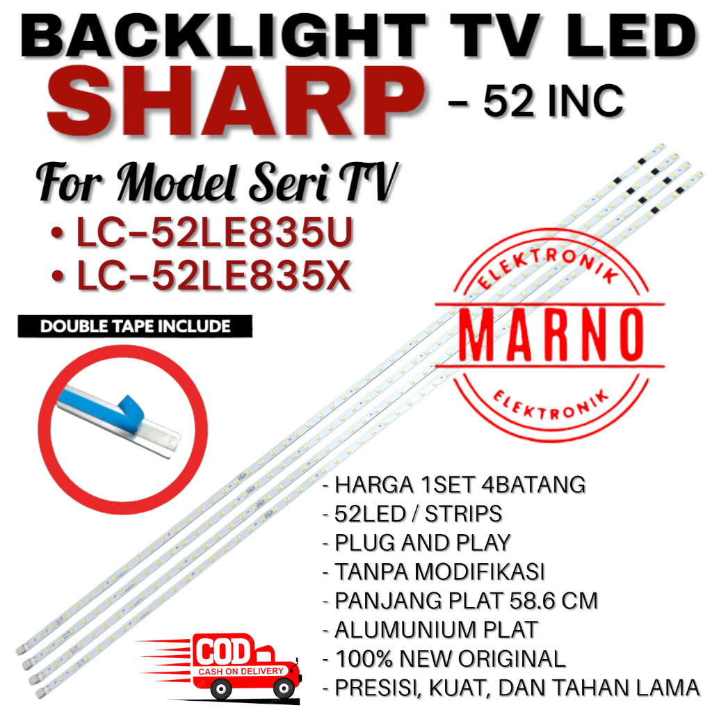 BACKLIGHT TV LED SHARP 52 INC INCH LC-52LE835U LC-52LE835X 52LE835U 52LEB35X LC52LE835U LC52LE835X 5