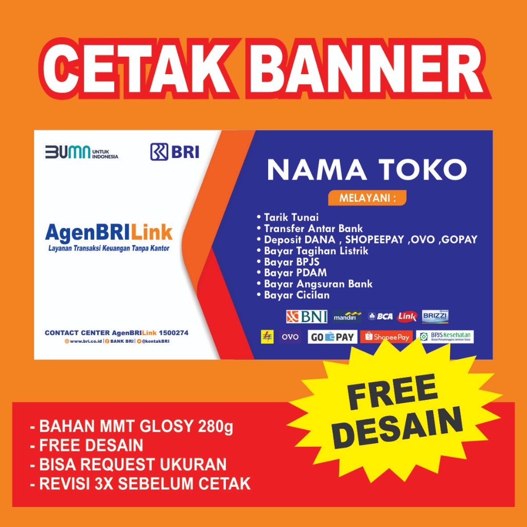 banner MMT warung, salon, toko, Brilink, dll, costom tulisan & ukuran