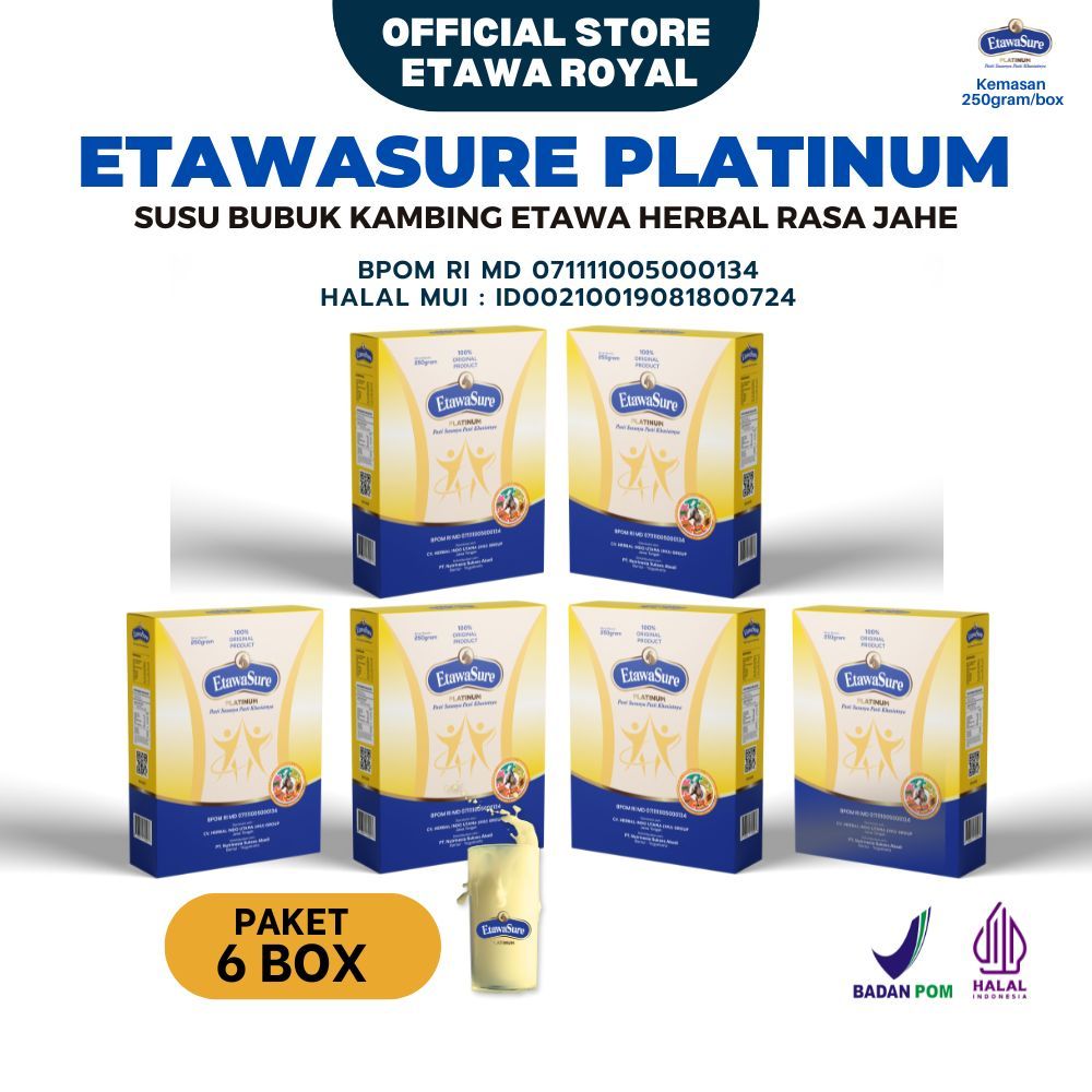 

Etawasure Platinum Susu Etawa Paket 6 Box Kemasan 250gr