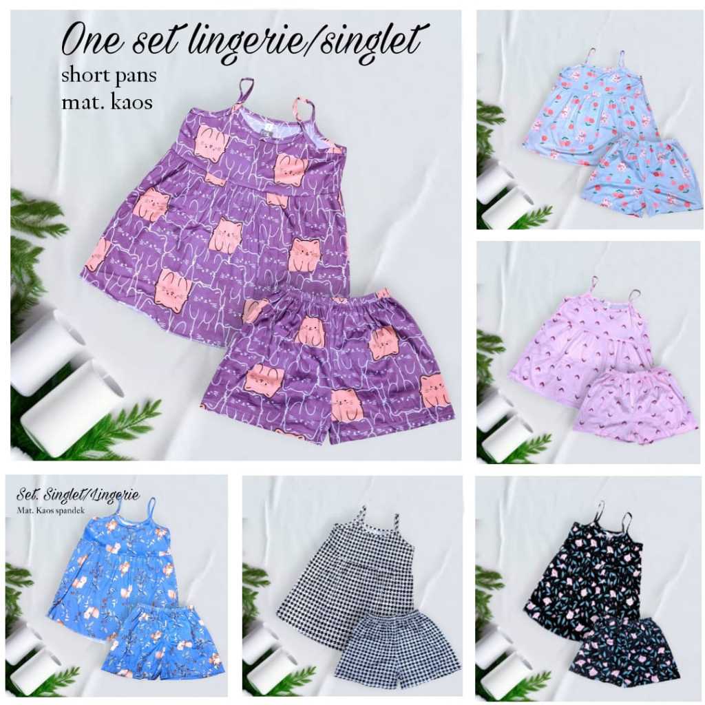 BAJU TIDUR TANGTOP | SINGLET SEXY | SETELAN TIDUR HOTPANS DEWASA