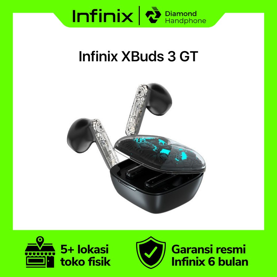 Infinix TWS XBuds 3 GT XE30 I TWS Bluetooth Earbuds Earphone Garansi Resmi - Black