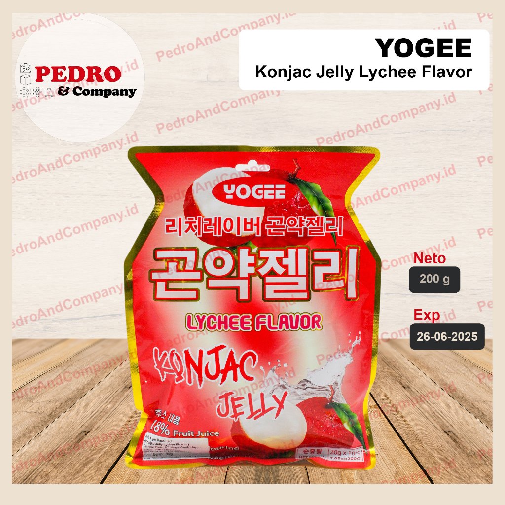 

Yogee konjac LYCHEE strawberry 200 gram agar ager jeli rasa buah leci