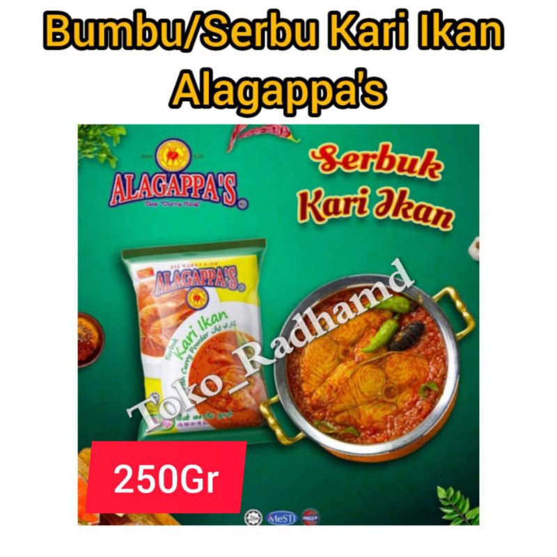 

Serbuk Kari Ikan/Bumbu Kari Ikan/Fish Curry Powder Alagappa's Malaysia Halal 1bungkus 250gr