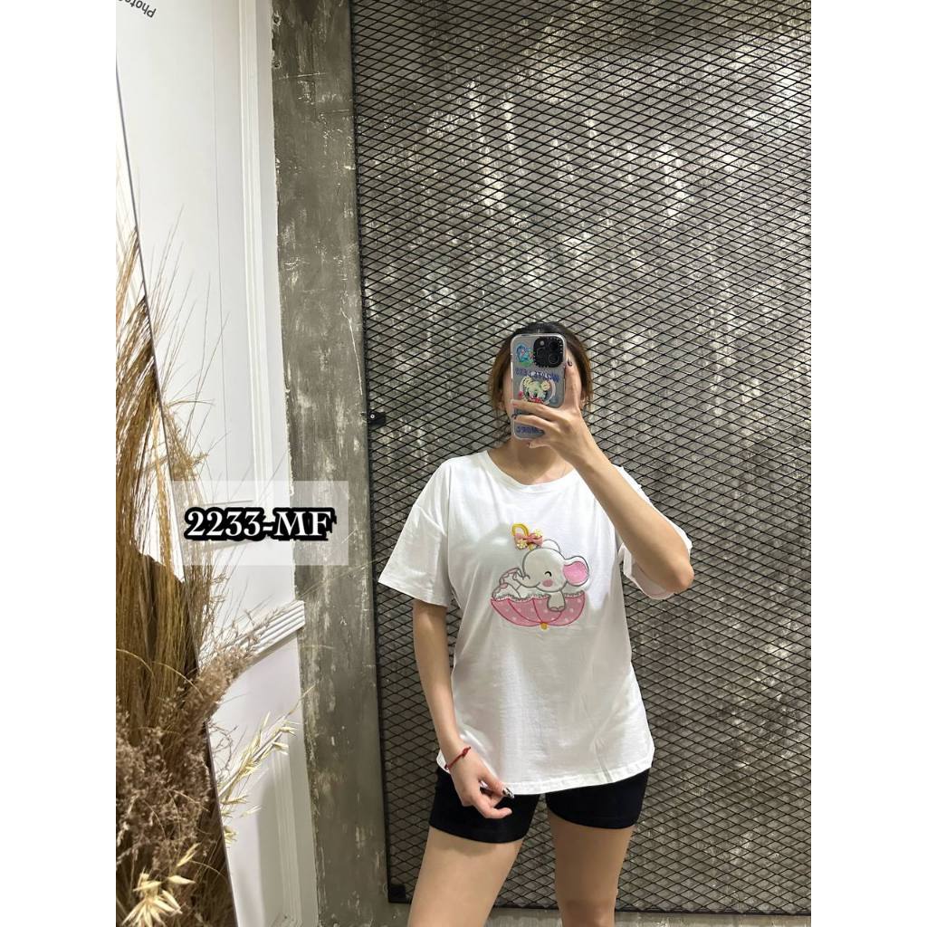 ATASAN 2233-MF KAOS WANITA IMPORT LENGAN PENDEK LD 100 FIT S-XL BISA COD