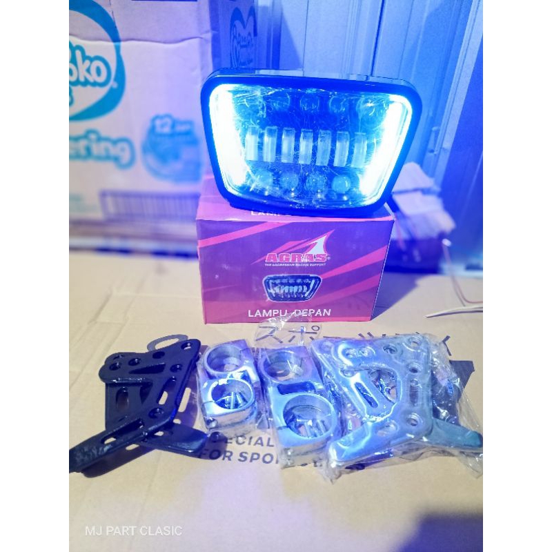 (COD) Lampu Rx King New Headlamp Rx King Oval Lampu Depan Rx King 16 Mata Led Cr7 Rx King New