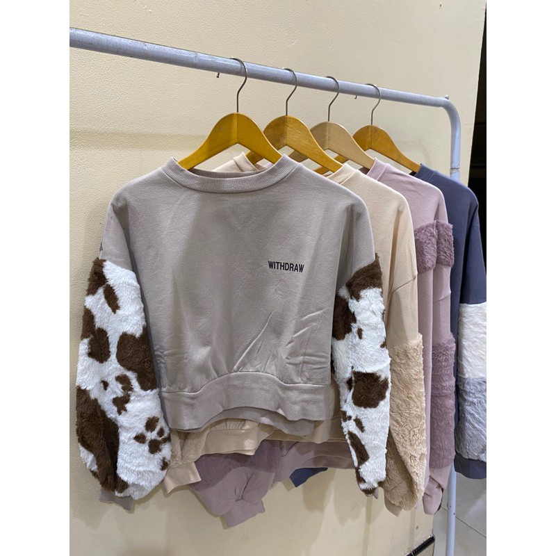 cn crop top lengan sapi