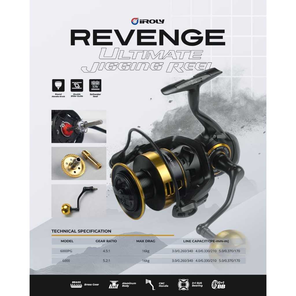Reel SPINNING IROLY REVENGE ULTIMATE JIGGING (SALTWATER SEALED)
