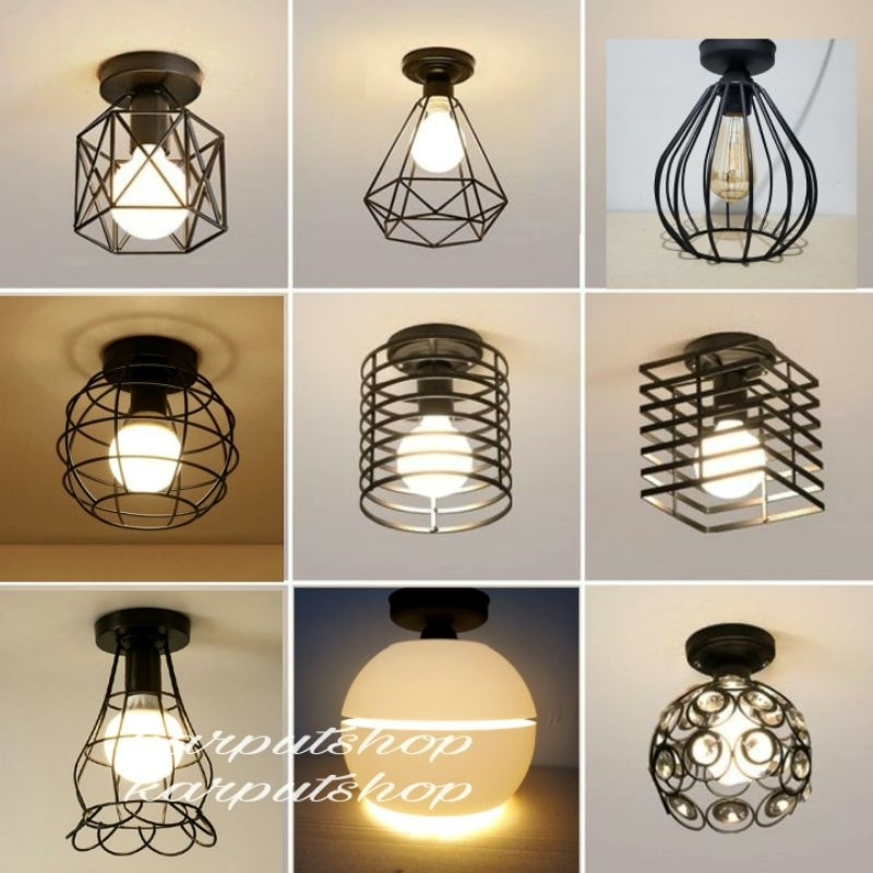 Kap Lampu Plafon Tempel Industrial