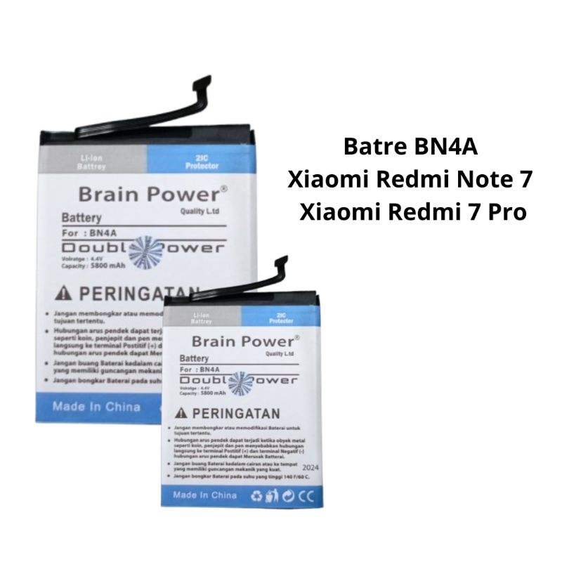 Baterai Batre Brain Power BN4A Batre Xiaomi Redmi Note 7 Double power