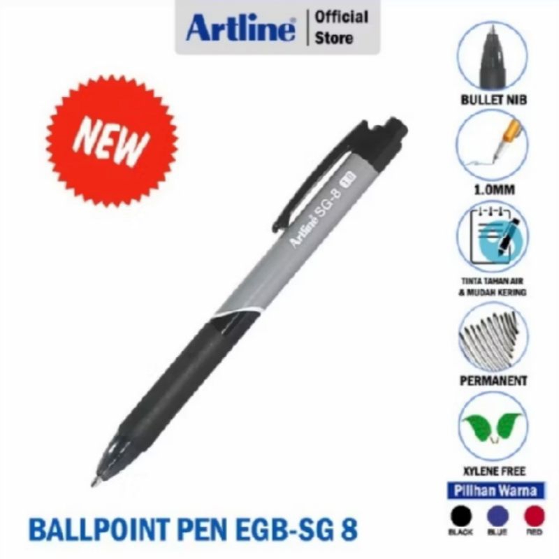 

Bolpoin Artline SG-8 warna hitam 1.0mm