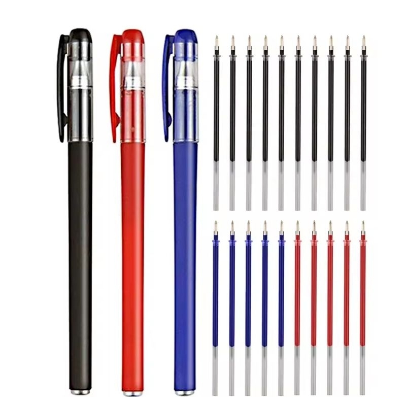 

1set pulpen bolpoint 0,5mm 3 pena + 20 refill 3 warna