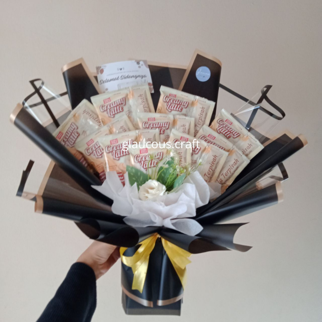 

glaucous.craft Buket Custom Snack / Kopi 10 pcs Custom Jumlah Snack - Hadiah, Ulang Tahun, Wisuda