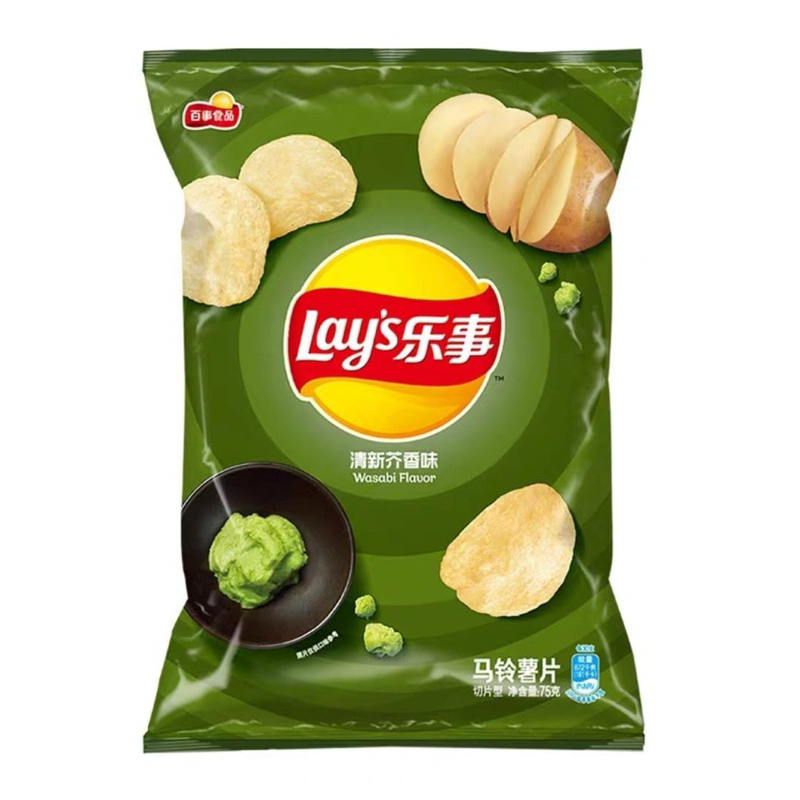 

Lays import China 75 gram Wasabi potato chip snack