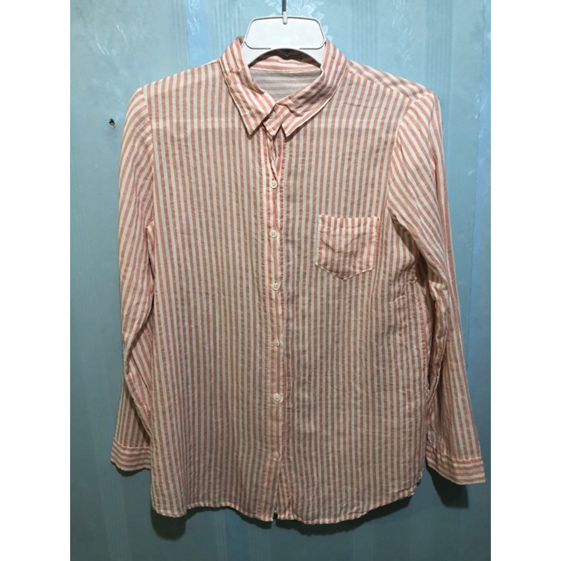 Preloved Kemeja Salur Pink