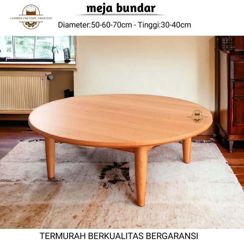 Meja bundar minimalis | Meja bundar lesehan