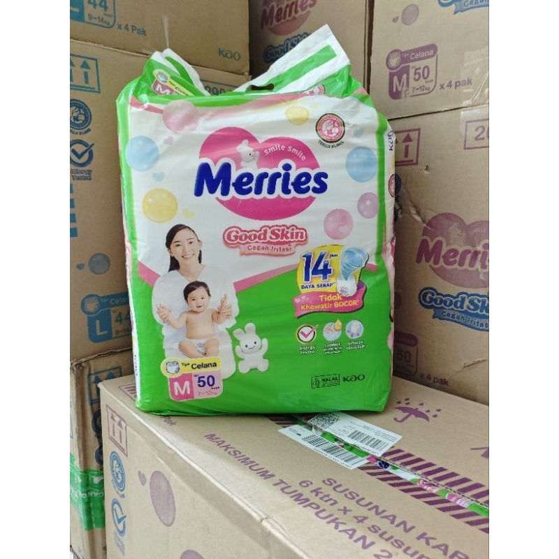 MERRIES PANTS GOOD SKIN M50 POPOK BAYI MERRIES M50 UKUR M ISI 50 MERRIES JUMBO M50 MERRIES SUPER JUM