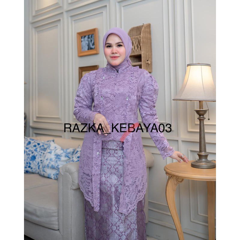 Kebaya Tunik Kancing Amora | Kebaya Sanghai Payet | Kutubaru Full Tille Mewah | Kebaya Lamaran WIsud