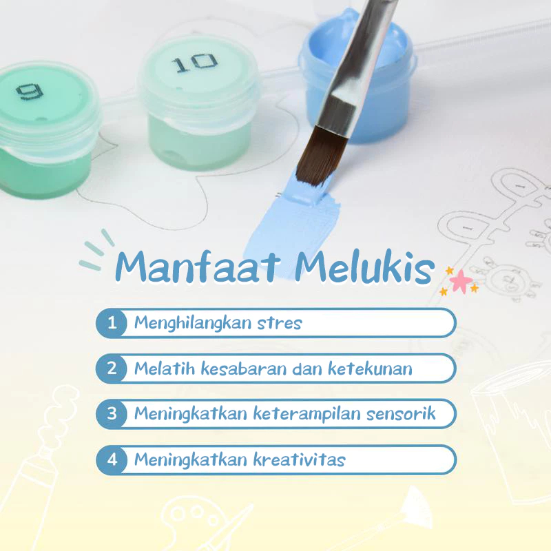 

Estation - Lukisan Kanvas 20*20CM DIY Dital Painting Kit With Kanvas