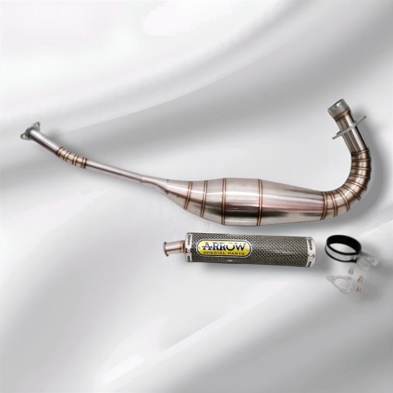 Knalpot arrow carbon kevlar fullsysteem ninja Rr R Ss - knalpot ninja 2tak arrow prorace