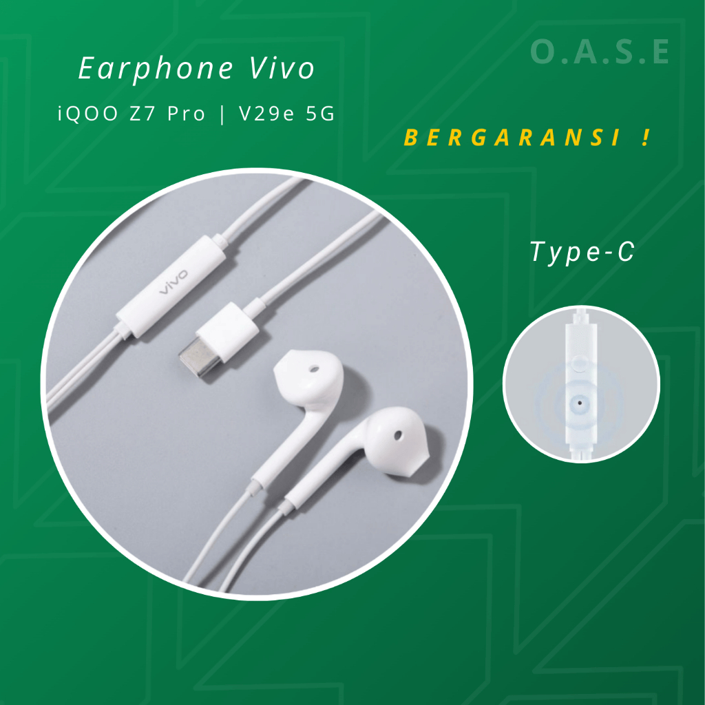 Headset Vivo iQOO Z7 Pro | V29e 5G Type C Original Earphone Handsfree