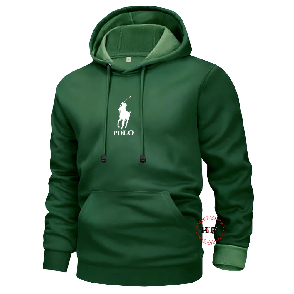 Haye Fashion - Unisex Hoodie Polo Kuda Putih  Jumper Pria-Wanita Jacket Sweater Terbaru