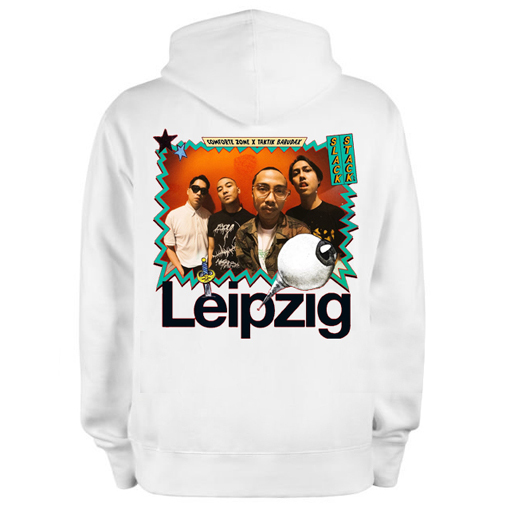 Leipzig Band Hoodie Bahan White Cotton Fleece | Jumper & Zipper Ready Stock