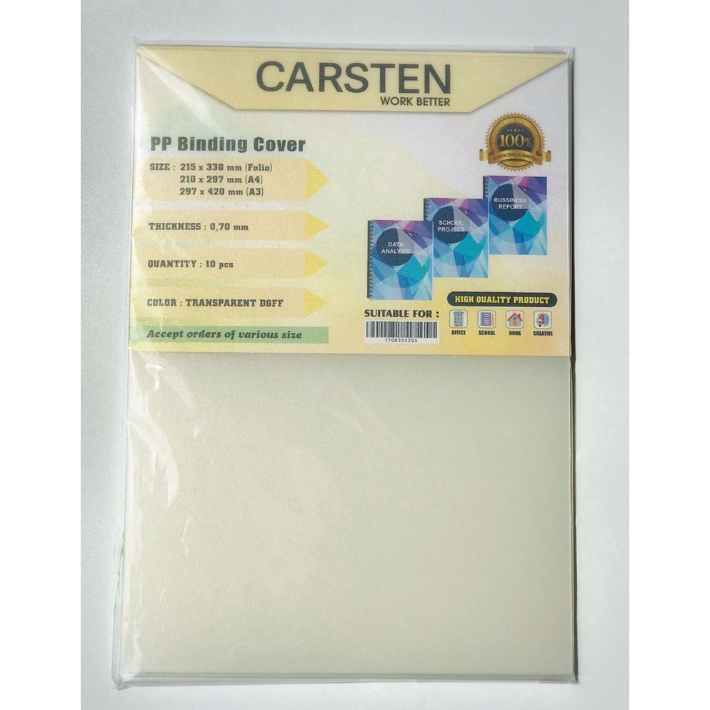 

dh Bestseller Mika Cover jilid PP Pasir doff tebal 7 mm A4 isi 1 lembar V95