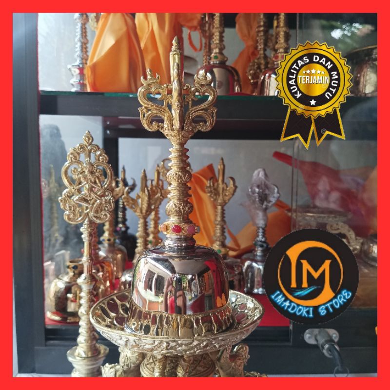 GENTA BALI PREMIUM GAGANG OMKARA DIAMETER 8 CM SUARA "NING" / VAJRA