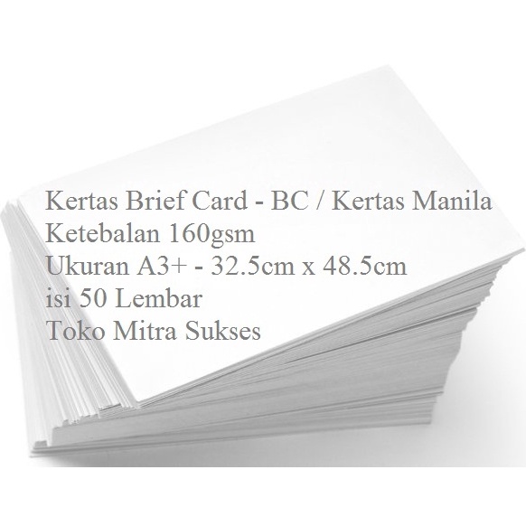 

Best Terlaris A3 Kertas Brief Card BC Kertas Manila 16GSM A3 isi 5 Lembar T86
