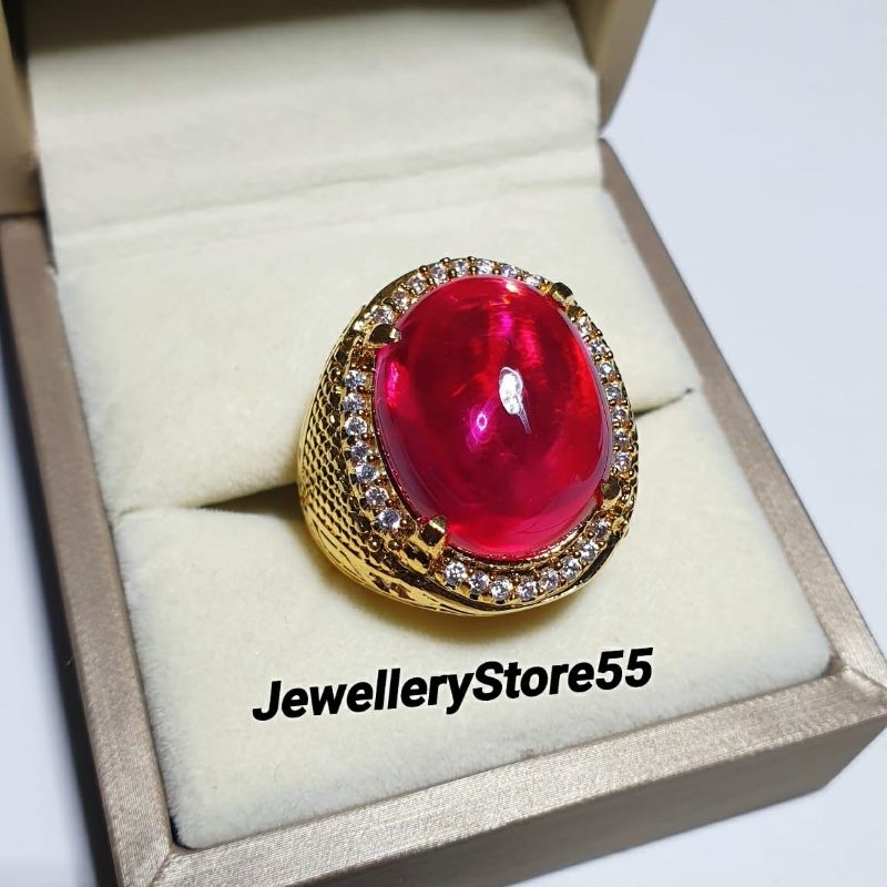 Batu Cincin Merah Siem merah delima super