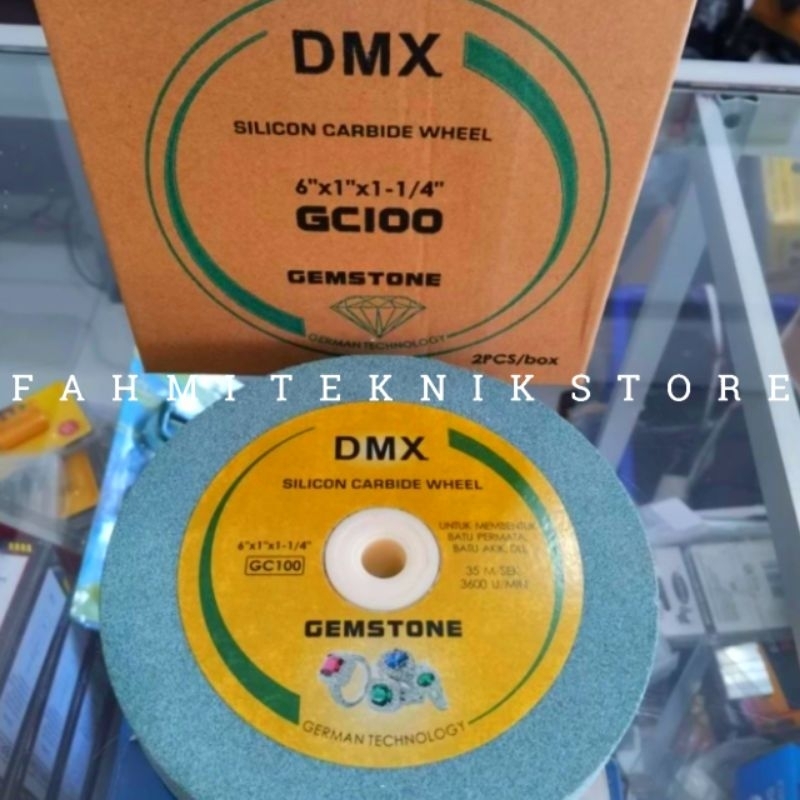 BATU GERINDA DUDUK 6" DMX SILICONE CARBIDE WHEEL 6 INCH BATU ASAH BATU HIJAU GRENDA