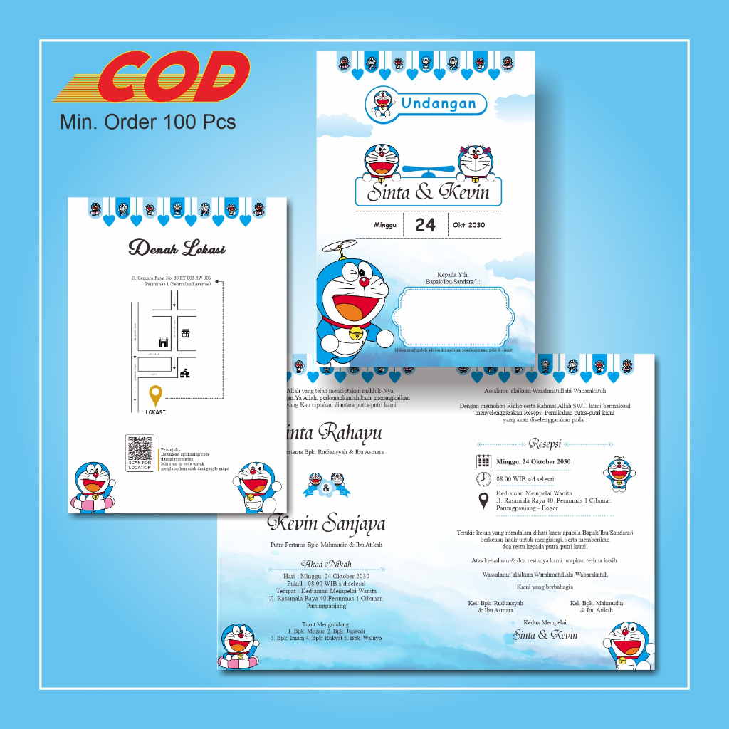 Undangan Pernikahan Karakter Doraemon AC06