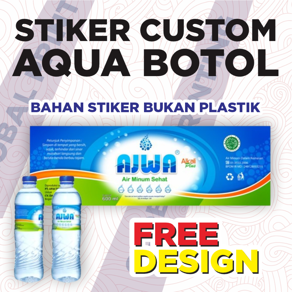 

Cetak Sticker Label Aqua Air Minum Kemasan MURAH (isi 100Pcs) free design