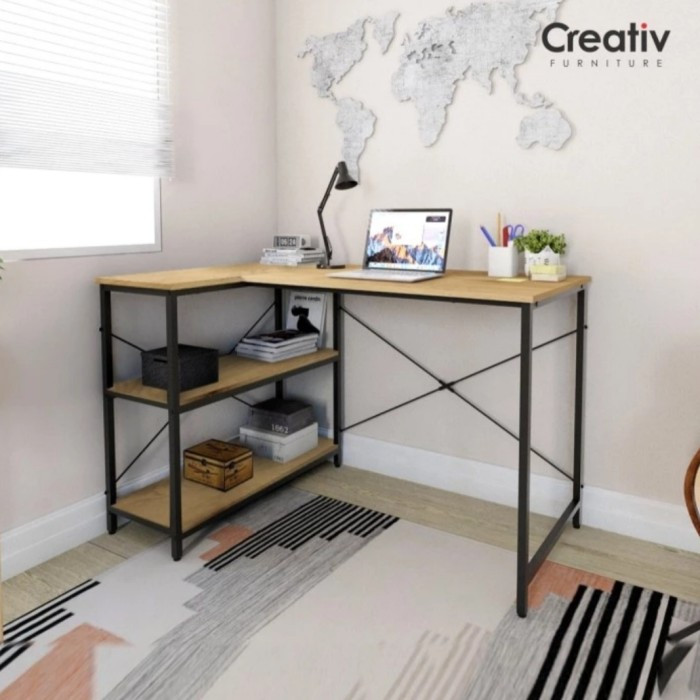 Meja Kantor Leter L Meja Tulis Meja kerja Sudut VINO ACTIVE