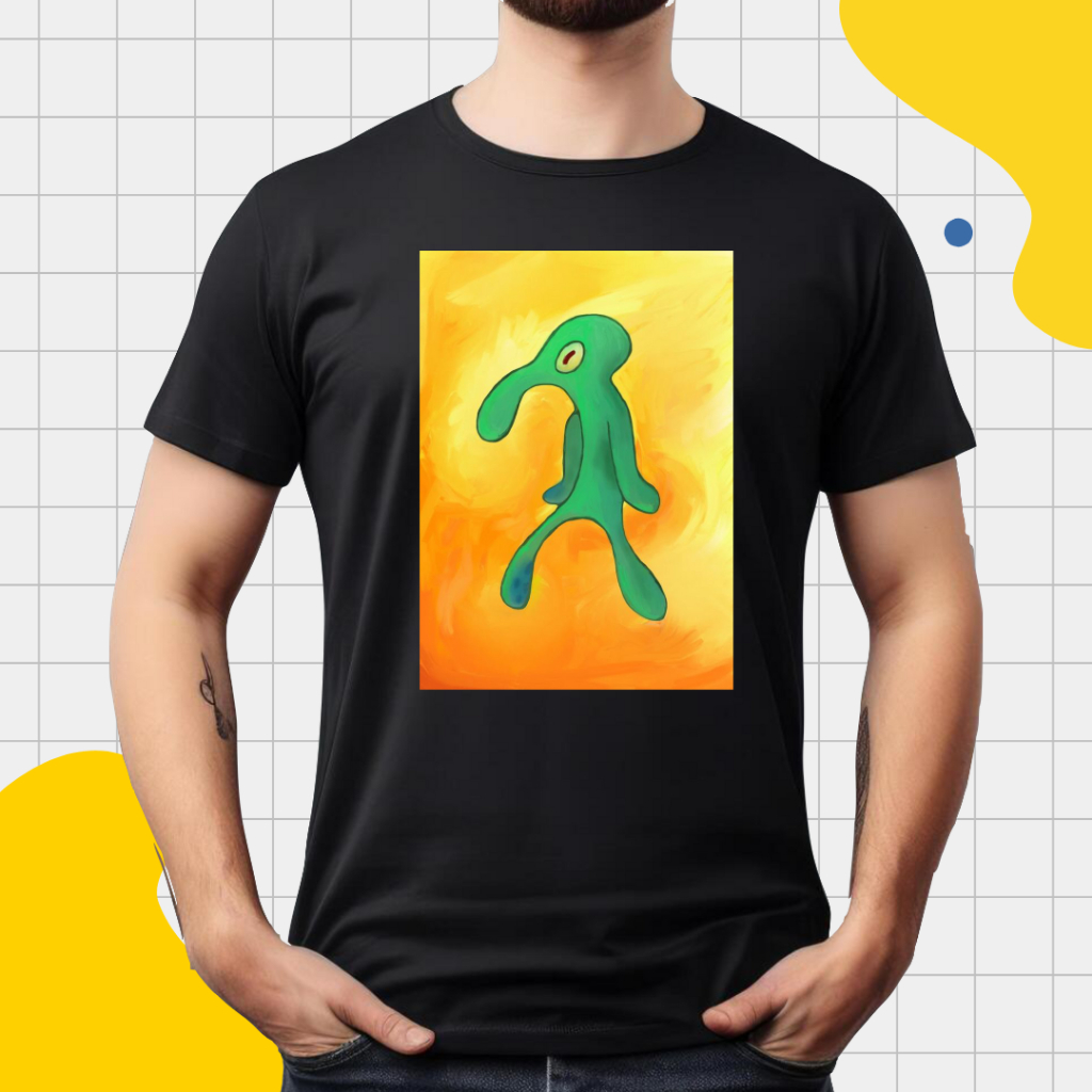 TAMPAN DAN BERANI | Custom Sablon Lukisan Squidward Anak & Dewasa