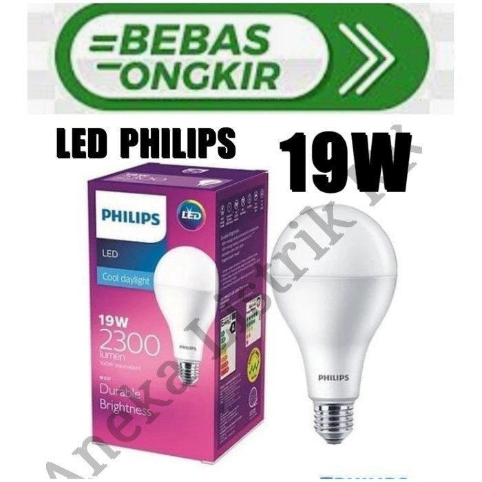 PHILIPS LED 19W PUTIH 6500K E27 LAMPU BULB 19 W WATT ASLI BERGARANSI RESMI NEW DESIGN NEW MODEL
