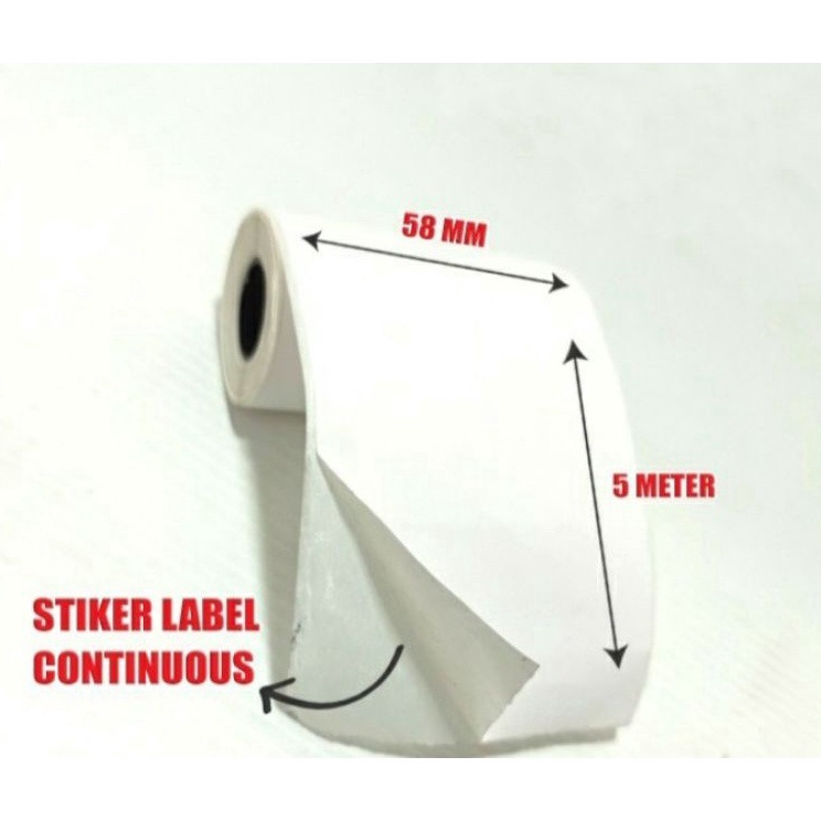 

gi Readystock Label Direct Stiker Thermal 58x5 m Label Sticker Stiker Thermal 58 x 5 58mm x 5 m E94