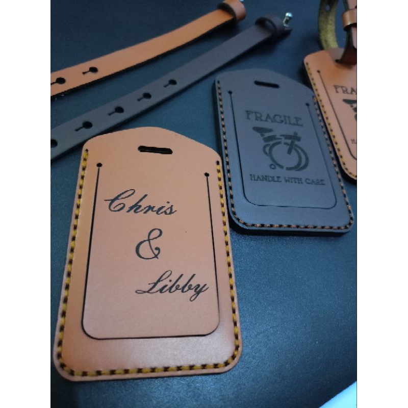 Luggage Tag Leather Luggage Koper Free Custom Logo Gantungan koper