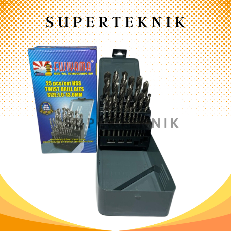 Mata Bor Besi Set 25pcs Fujiyama / Mata Bor Besi Set 1-13mm 25pcs Fujiyama / Mata Bor Set 25 pcs Fuj