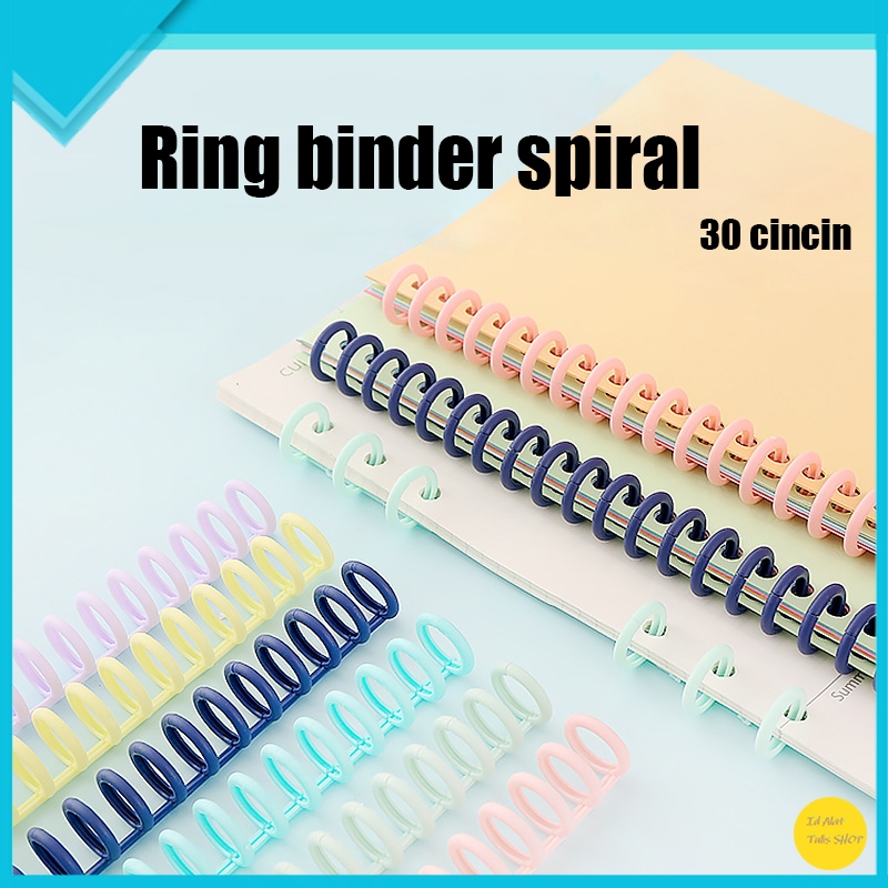 

DIY Binder Spiral Coil 30 Lubang Ukuran A5 A4 B5 Bahan Plastik Ukuran 12mm