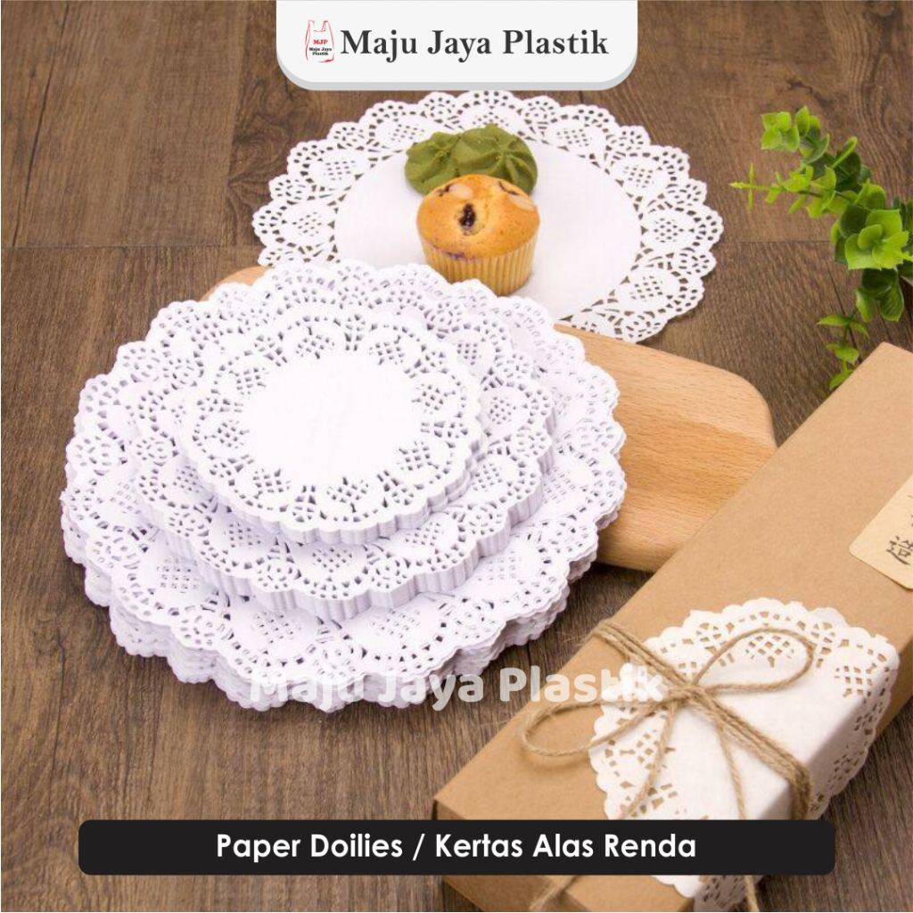 

(Isi 100) Doilies Doiles Paper Round White Kertas Renda Alas Kue Roti 3.5 4.5 5.5 6.5 7.5 inch