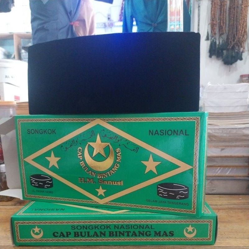songkok bulan bintang hijau tinggi 10 dan 11 nomor 3-9